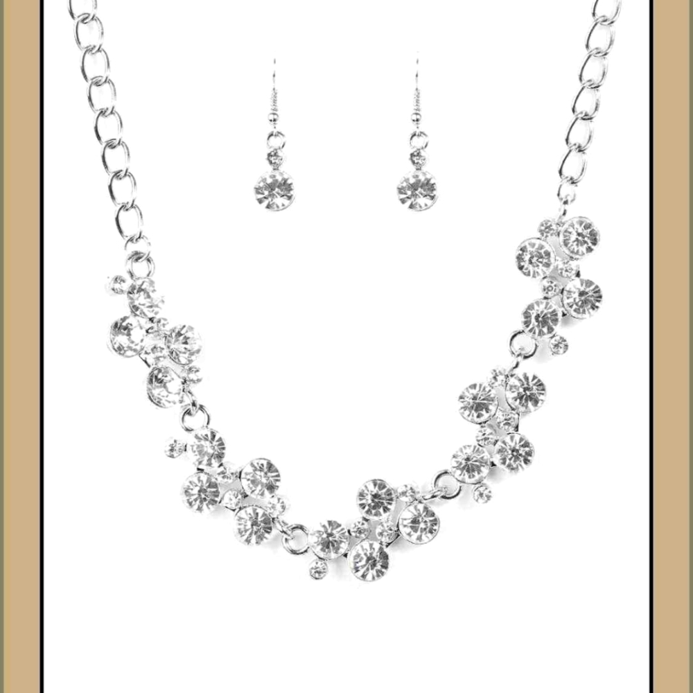 diamond silver necklace